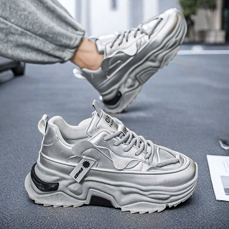 Men Shoes Sale - ブラック プラットフォーム テニス メンズ スポーツ ウーブン