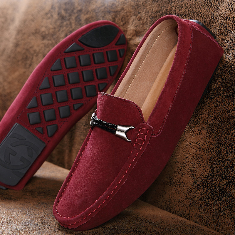 Men Shoes Sale - ホット販売メンズスエードレザーシューズ屋外快適なカジュアルシューズ手作りビジネスローファーシンプルな男性スリッポンフラットモカシン