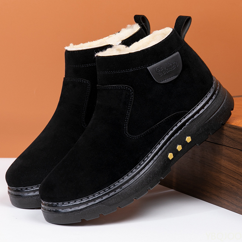 Men'S Shoes To Increase Height - 冬の新作ハイカット厚底スノーブーツ、シンプルで快適、厚底で身長アップ、暖かくファッショナブル、耐摩耗性のあるメンズシューズ
