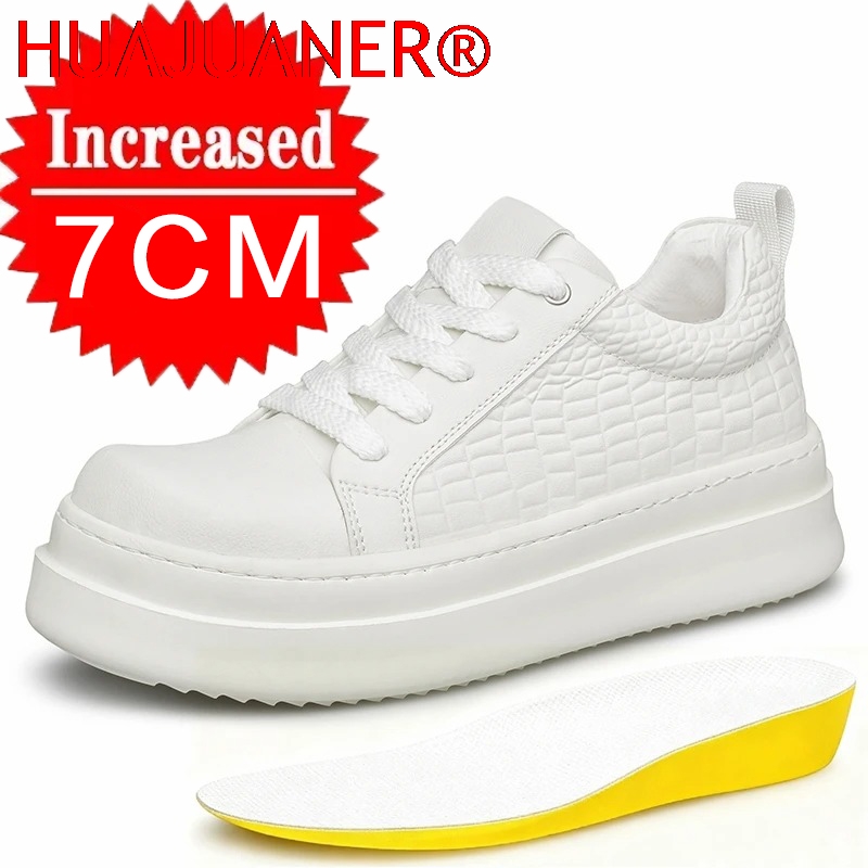 Men'S Shoes To Increase Height - メンズレザーエレベーターシューズ 7cm隠し身長アップ 厚底 ファッション カジュアル スポーツ