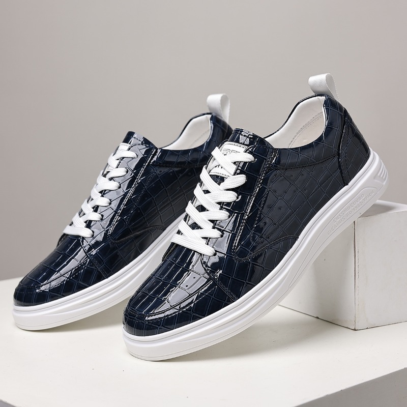 Men'S Shoes Qn - クラシックなメンズローカットスケートシューズ、レザー、レースアップ、プラットフォーム、厚底、カジュアル、普段履き、快適、滑り止め、メンズファッションスニーカー