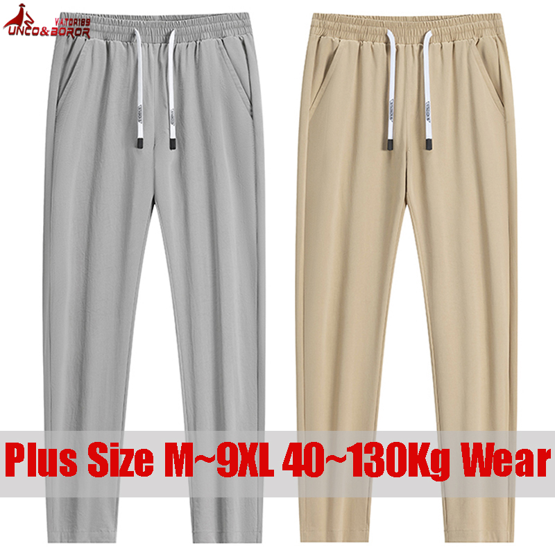 Men Shoes Joggers - プラスサイズ 7XL 8XL 9XL 夏カジュアルストリート弾性パンツ男性ジョガーパンツジムスポーツランニングスウェットパンツ男性服