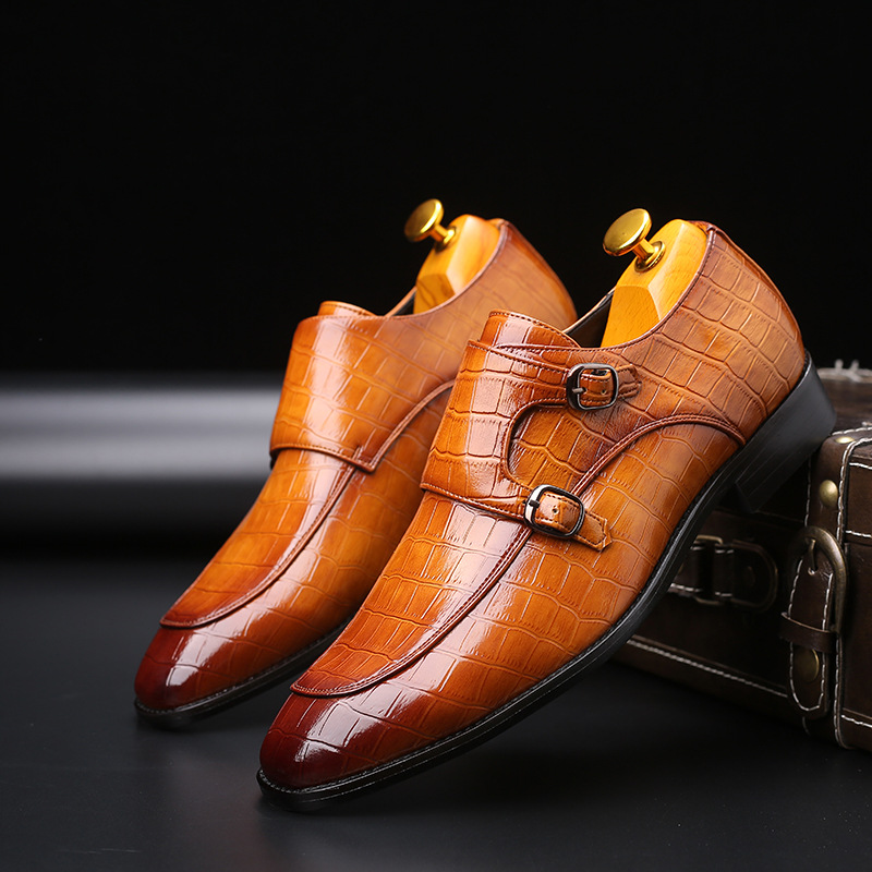 Monk Strap Shoe - 男性用パテントレザーの靴,結婚式用の靴,カジュアルなイブニングドレス,黒,緑のKストラップ,ファッショナブルな靴m644