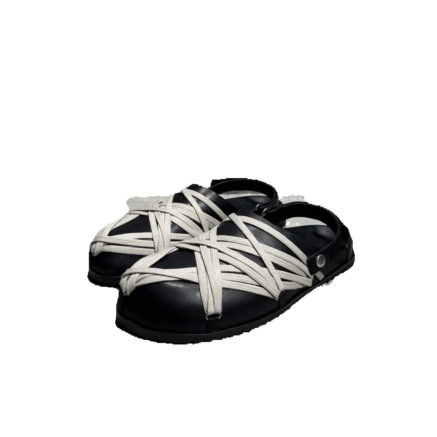 Men'S Shoes Qn - 男性サンダルカジュアル牛革女性スリッパよりレースアップ高級トレーナーハイストリート夏黒高品質デザイナーシューズ
