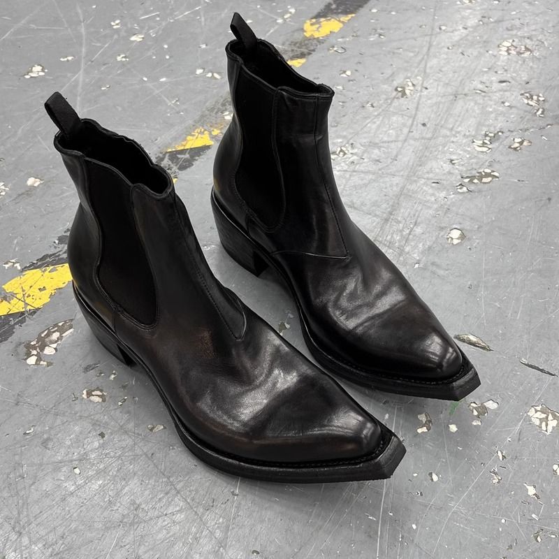 Men'S Shoes Qn - 高品質メンズシューズデザイナーハイカット身長アップポインテッドトゥチェルシーブーツブリティッシュカジュアルトレンディハイヒールウィザードブーツ