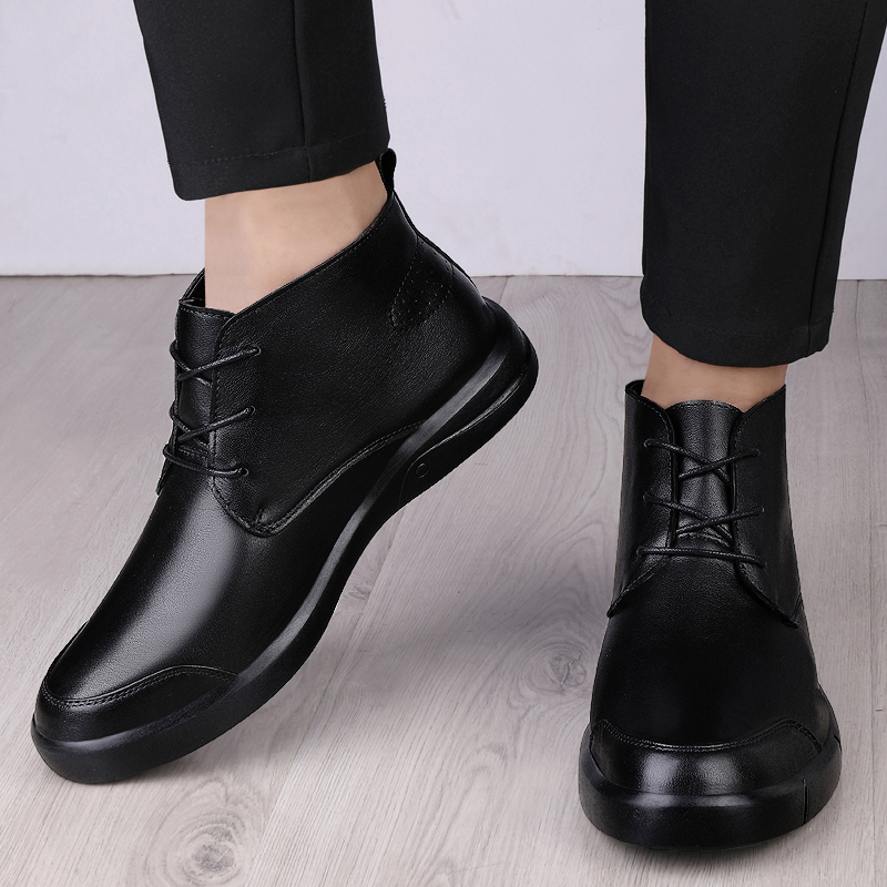Men'S Shoes Qn - 有名高級アンクルブーツ高品質メンズシューズ本革カジュアルシューズメンズ牛革ドレス暖かい冬用ブーツメンズ