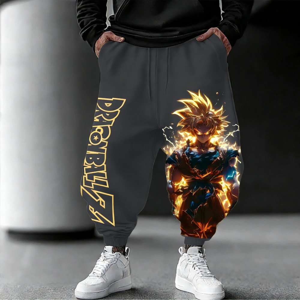 Men Shoes Joggers - 2026年夏 ドラゴンボールZ 孫悟空 スーパーサイヤ人 3Dプリント ジョガーパンツ、速乾