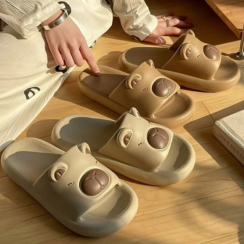Men Shoes On Cloud - カピバラ スライドサンダル メンズ レディース 可愛い 夏用