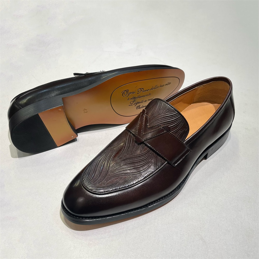 Monk Strap Shoe - メンズ高級カジュアルモンクストラップシューズ牛革ワニプリントスリッポンローファーフォーマルドレスシューズ結婚式パーティー用