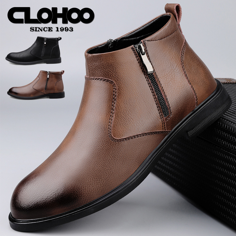 Men'S Shoes Qn - CLOHOO 手作りメンズブーツ ビジネスカジュアル 牛革 ハイカット チェルシーブーツ