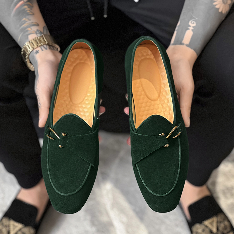 Monk Strap Shoe - 先のとがったスエードのmonkKストラップ男性用oxfords、イタリアの紳士服、結婚披露宴の靴、流行のデザイナー、新しい