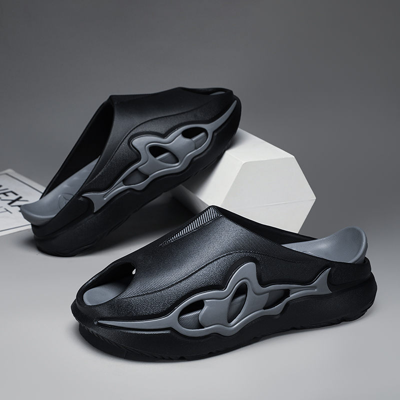 Men Shoes On Cloud - SHAJI メンズ クラウドクロッグ、夏用ソフトで快適な滑り止め厚底カジュアルシューズ、シャワー、ビーチ、屋内、屋外、日常履きに最適