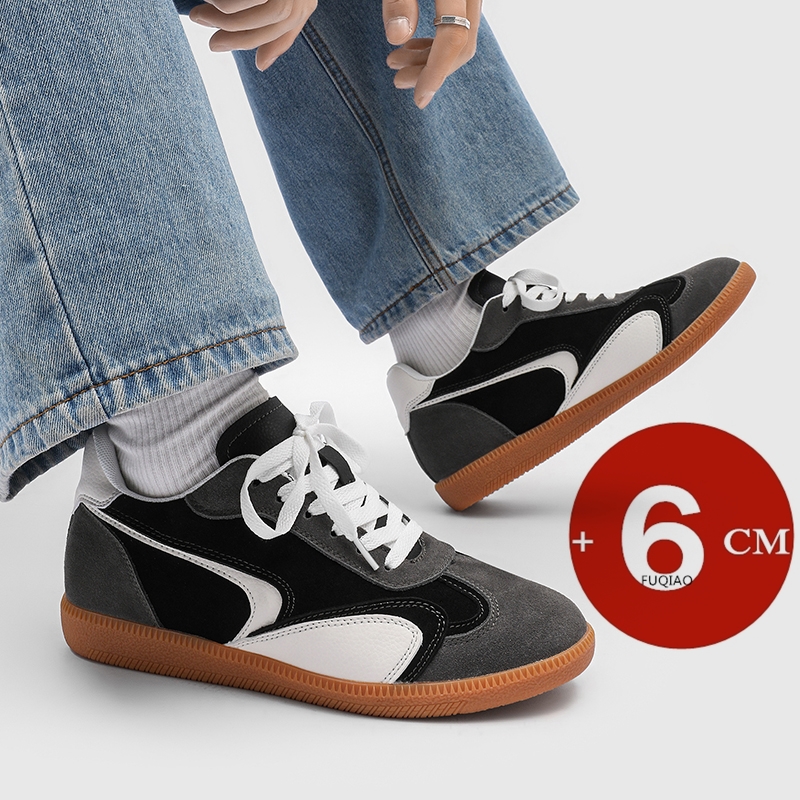 Men Shoes Trainers - 6cm身長アップドイツ製トレーナーシューズユニセックススエードレザーカジュアルスポーツ通気性軽量滑り止めエレベーターシューズメンズ