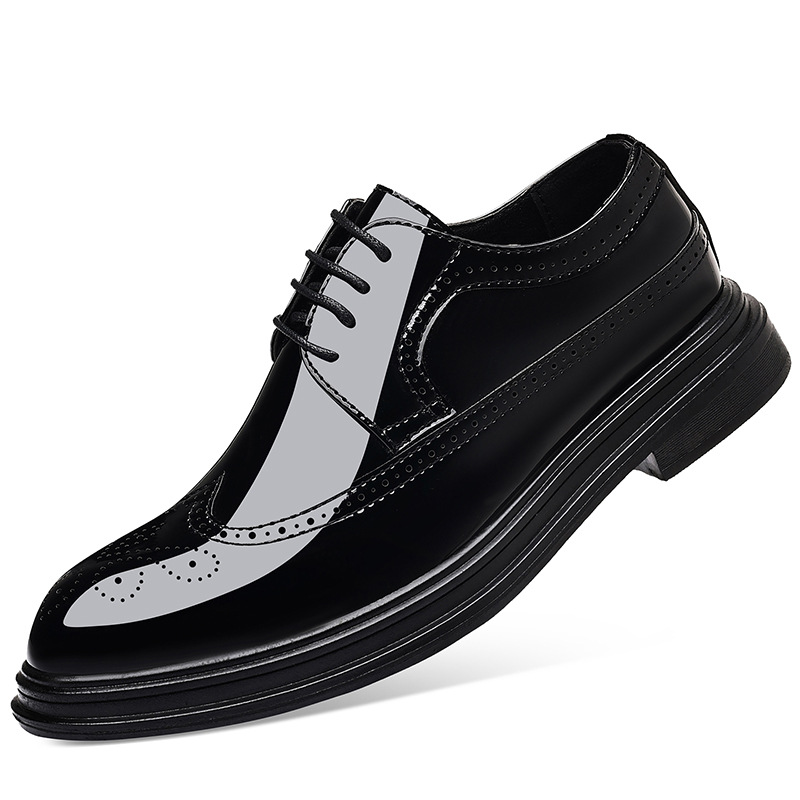 メンズ パテントレザー ブローグ ドレスシューズ レースアッ - Men Shoes Formal のレビューと価格