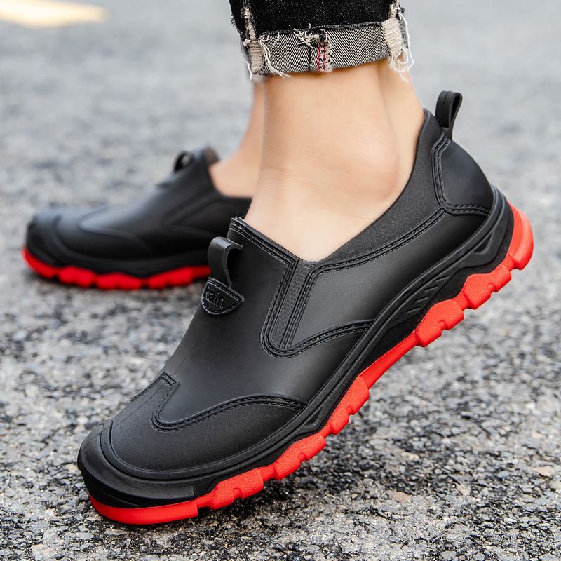 夏ロートップ男性靴防水浅いメンズレインブーツ耐摩耗性提供ガロ - Men Shoes Offer のレビューと価格
