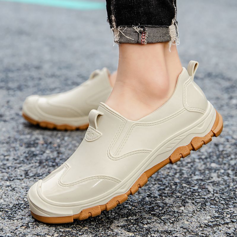 夏ロートップ男性靴防水浅いメンズレインブーツ耐摩耗性提供ガロ - Men Shoes Offer のレビューと価格