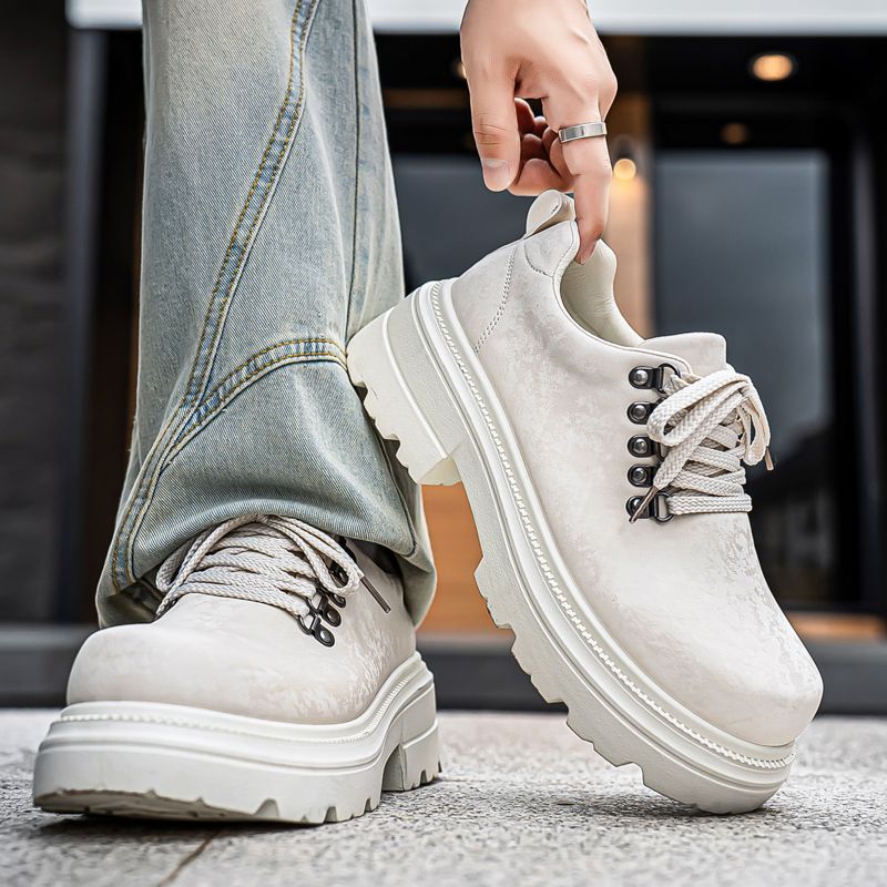 冬のメンズレトロブリティッシュスタイルカジュアルレザーシュー - Men'S Shoes To Increase Height のレビューと価格