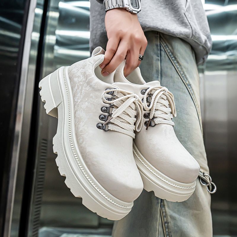 冬のメンズレトロブリティッシュスタイルカジュアルレザーシュー - Men'S Shoes To Increase Height のレビューと価格