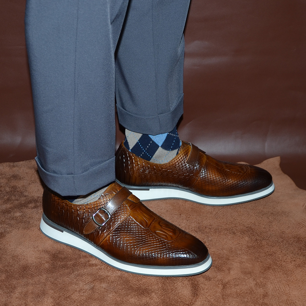 牛本革メンズカジュアルビジネスシューズバックル付きモンクスト - Monk Strap Shoe のレビューと価格