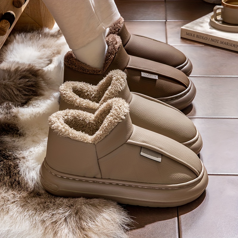 男性冬暖かいスリッパ豪華なフリース裏地ソフトノンスリップ屋内 - Men Shoes On Cloud のレビューと価格