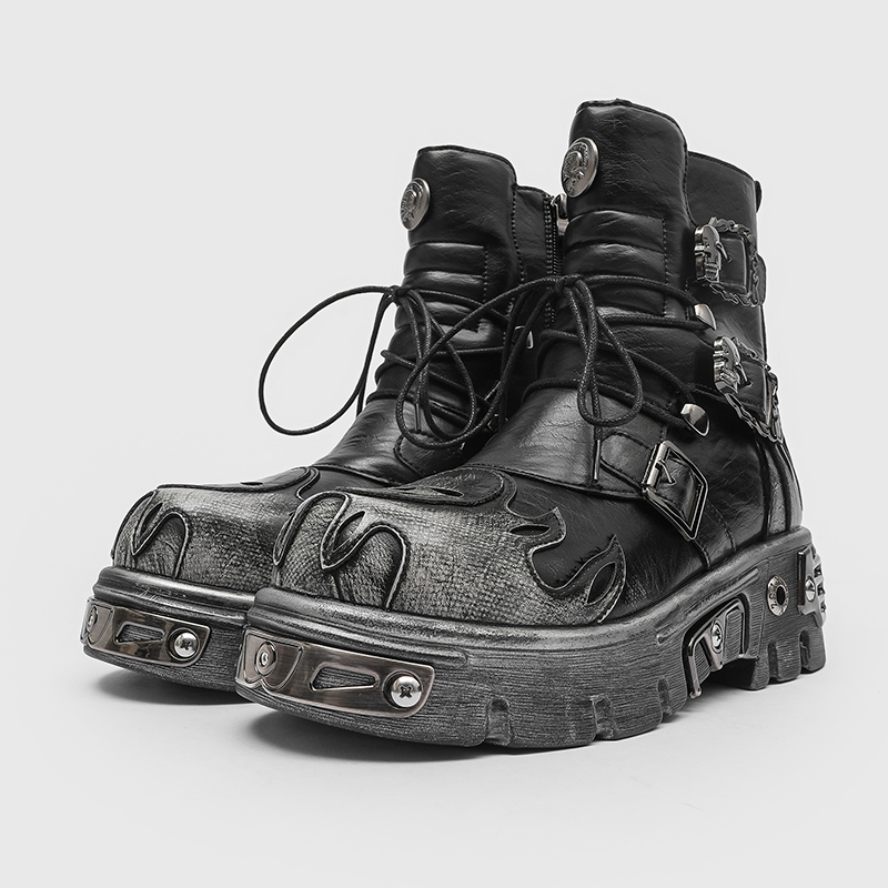 パンクスタイル レトロクール スカルフレーム パーソナライズ - Men'S Shoes To Increase Height のレビューと価格