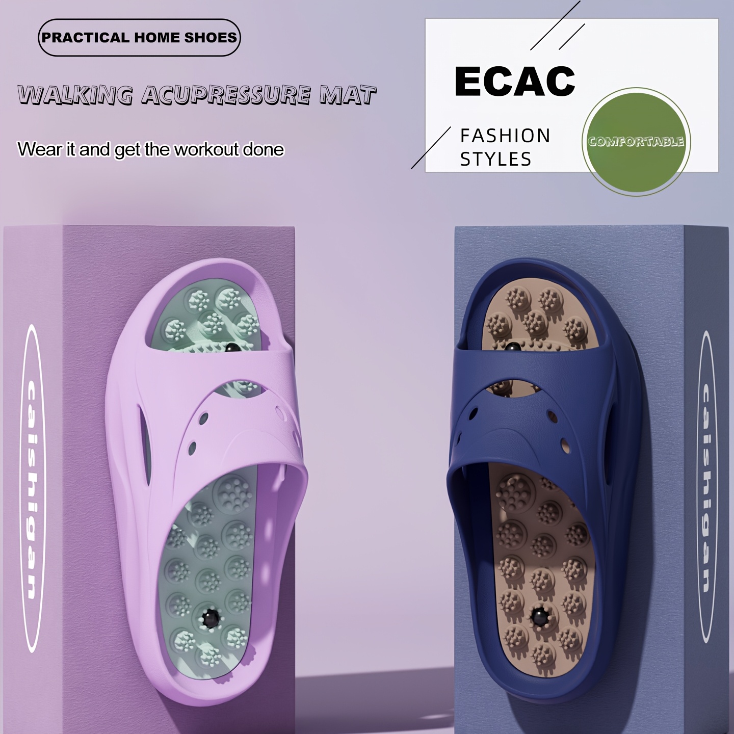 女性男性用EVAマッサージスリッパ厚底バスルームスライド滑り - Men Shoes Size To Women のレビューと価格