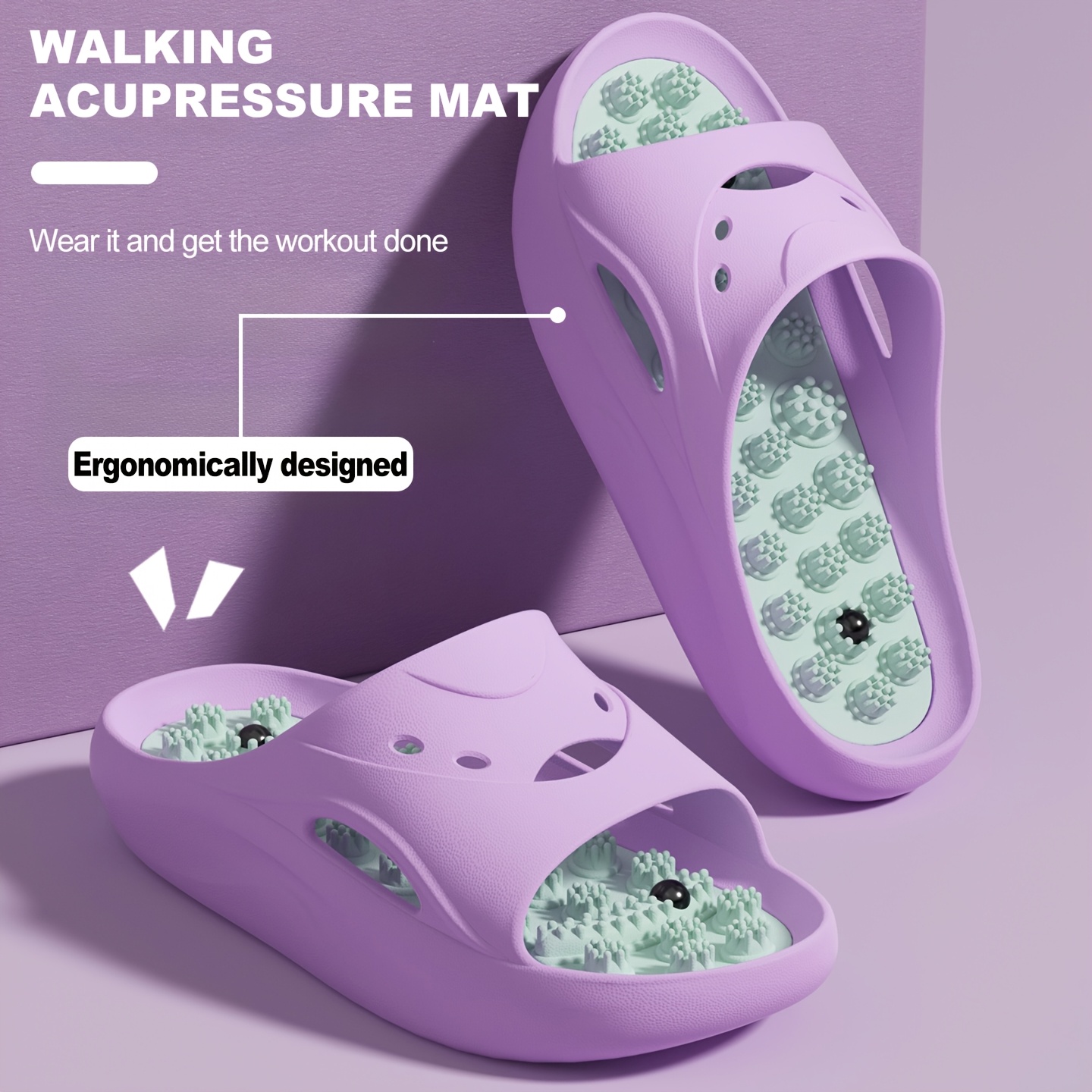 女性男性用EVAマッサージスリッパ厚底バスルームスライド滑り - Men Shoes Size To Women のレビューと価格