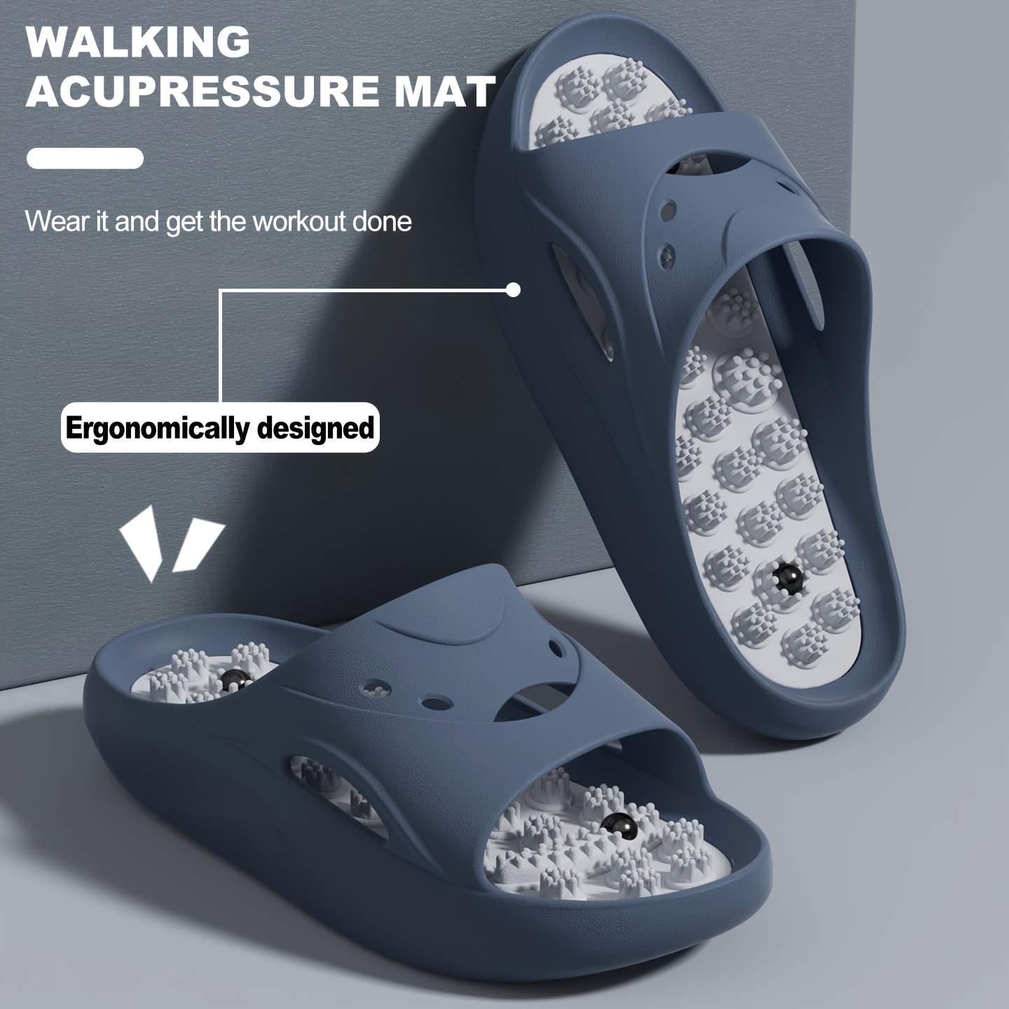 女性男性用EVAマッサージスリッパ厚底バスルームスライド滑り - Men Shoes Size To Women のレビューと価格