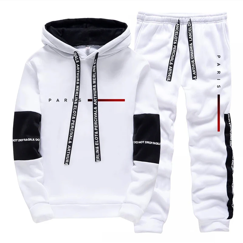 パリファッションパーカーストリートウェアメンズセットフード付 - Men Shoes Joggers のレビューと価格