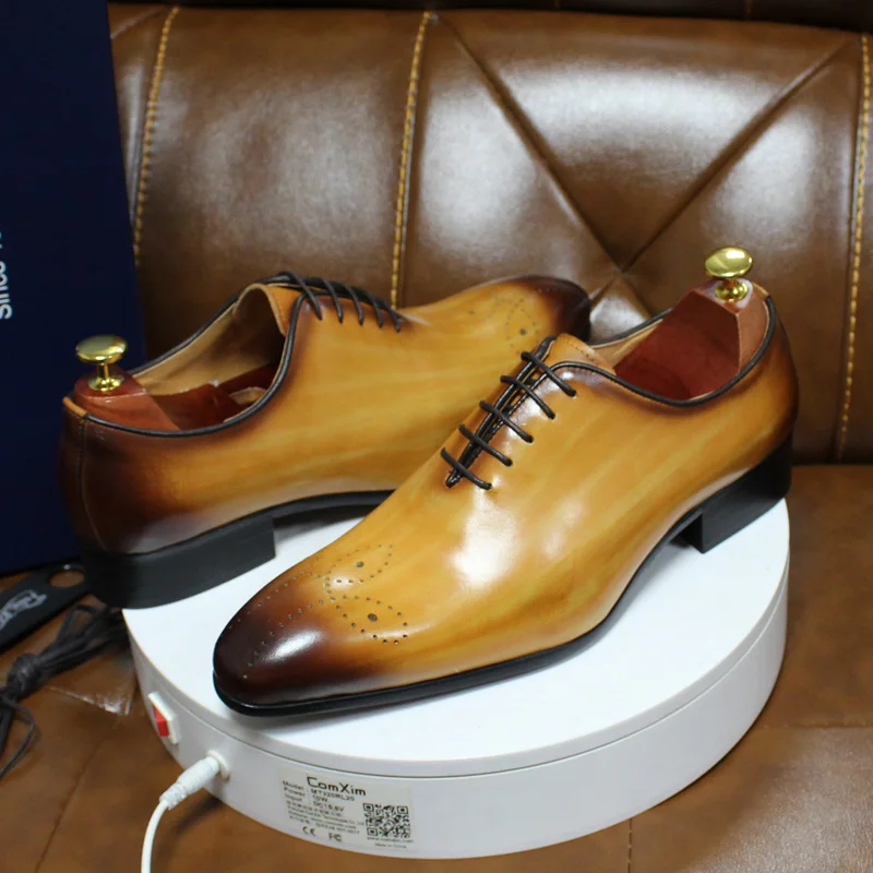 メンズオックスフォード本革シューズ、ホールカット、ファッショ - Monk Strap Shoe のレビューと価格