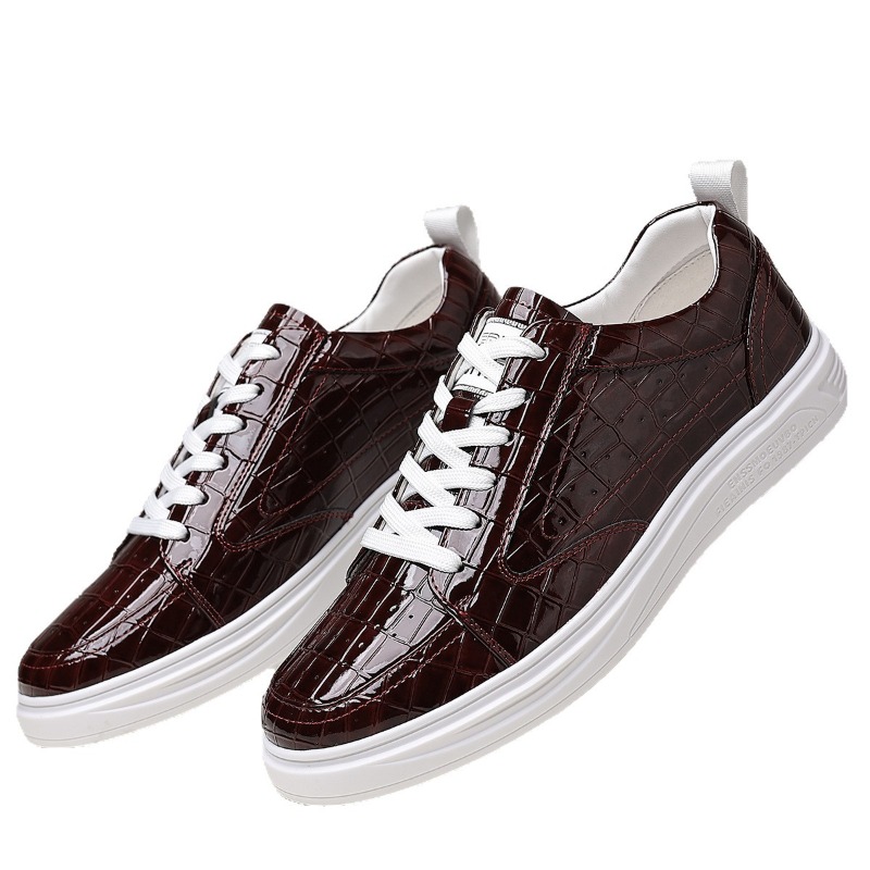 クラシックなメンズローカットスケートシューズ、レザー、レース - Men'S Shoes Qn のレビューと価格