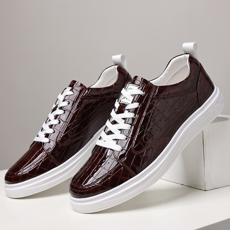 クラシックなメンズローカットスケートシューズ、レザー、レース - Men'S Shoes Qn のレビューと価格