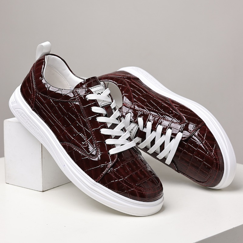 クラシックなメンズローカットスケートシューズ、レザー、レース - Men'S Shoes Qn のレビューと価格