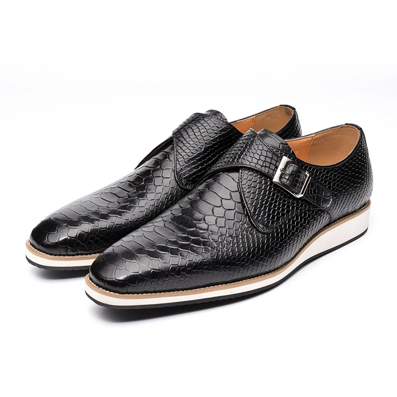 高品質メンズカジュアルシューズ手作り本革通気性靴男性革ファッ - Monk Strap Shoe のレビューと価格