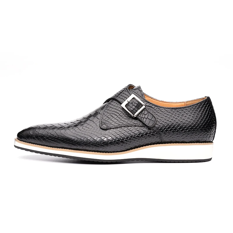 高品質メンズカジュアルシューズ手作り本革通気性靴男性革ファッ - Monk Strap Shoe のレビューと価格