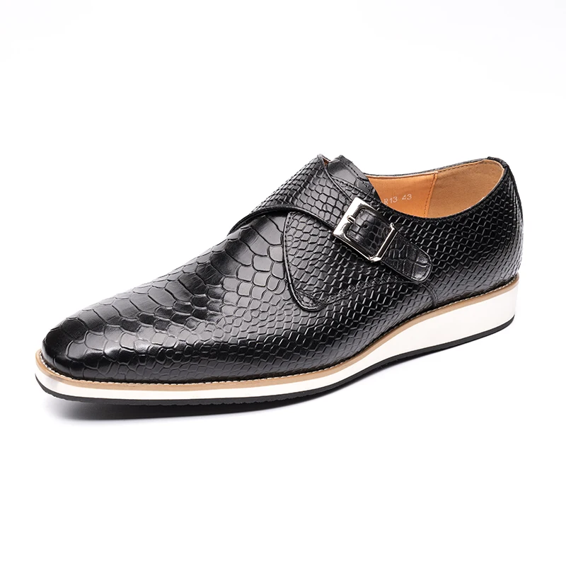 高品質メンズカジュアルシューズ手作り本革通気性靴男性革ファッ - Monk Strap Shoe のレビューと価格