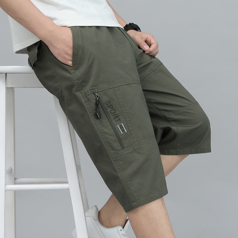メンズカーゴショーツ膝パンツジッパーポケット夏の綿ショーツク - Men Shoes Joggers のレビューと価格