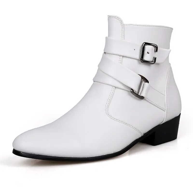 新しいメンズブーツ レザーチェルシーブーツ ハイトップバック - Men Shoes Formal のレビューと価格