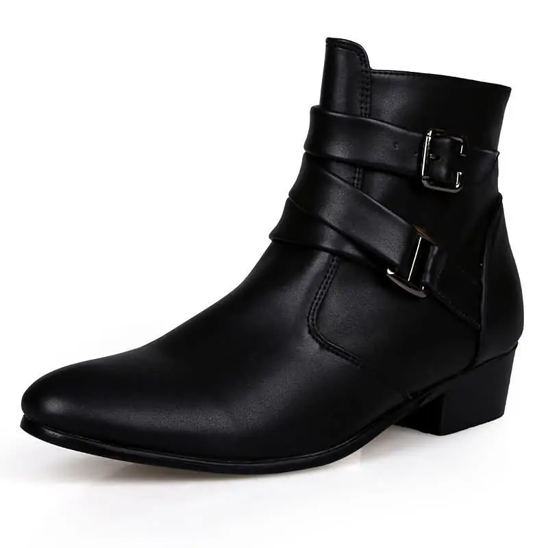 新しいメンズブーツ レザーチェルシーブーツ ハイトップバック - Men Shoes Formal のレビューと価格