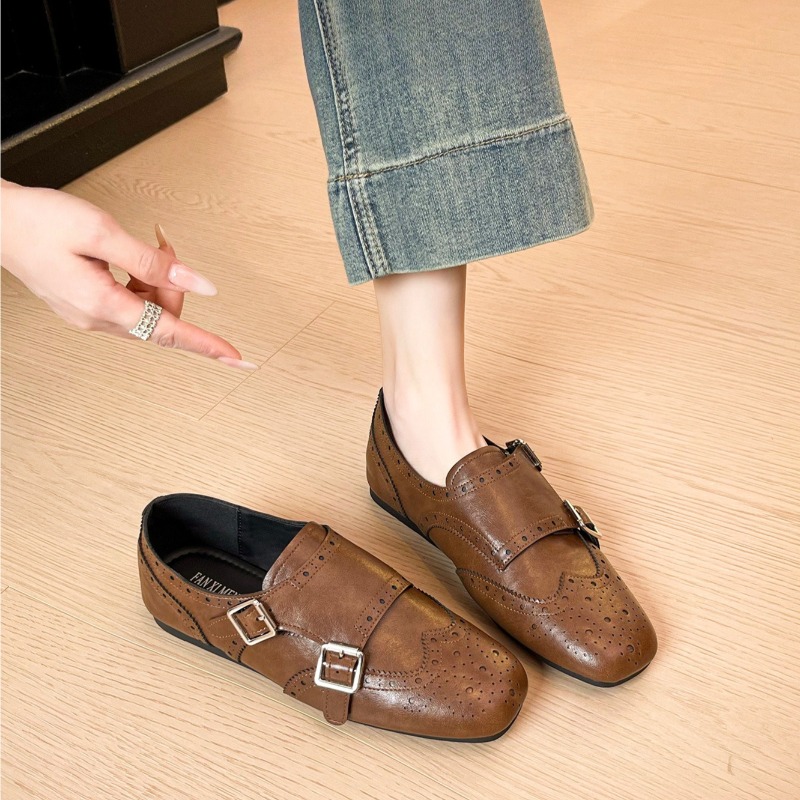 レトロな女性の靴絶妙な英国モンクストラップシューズ女性のため - Monk Strap Shoe のレビューと価格
