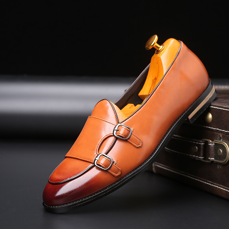ファッション男性ローファー新しい手作りレトロダブルモンクバッ - Monk Strap Shoe のレビューと価格