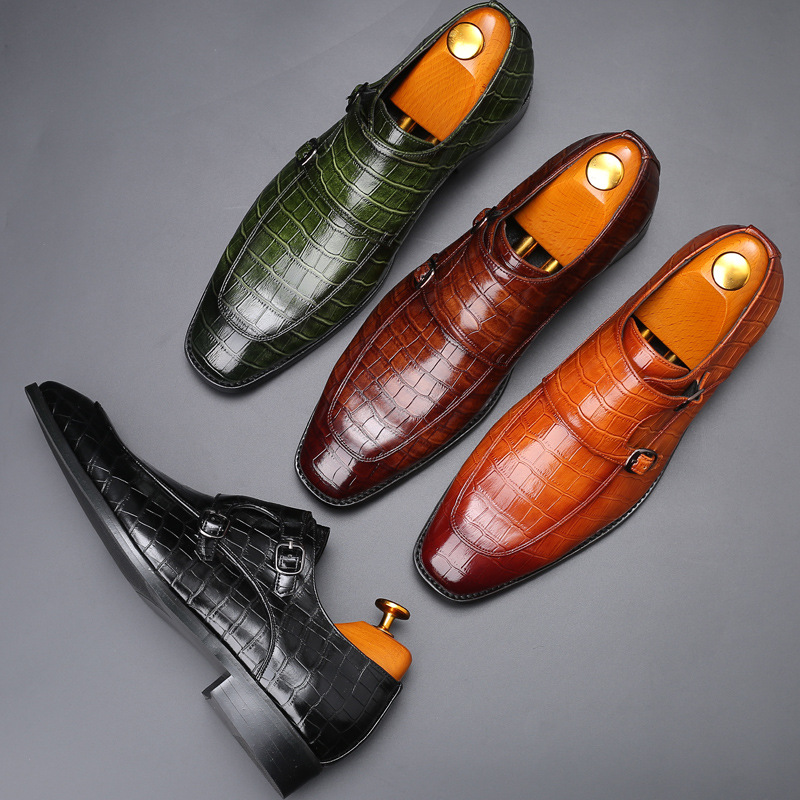 男性用パテントレザーの靴,結婚式用の靴,カジュアルなイブニン - Monk Strap Shoe のレビューと価格