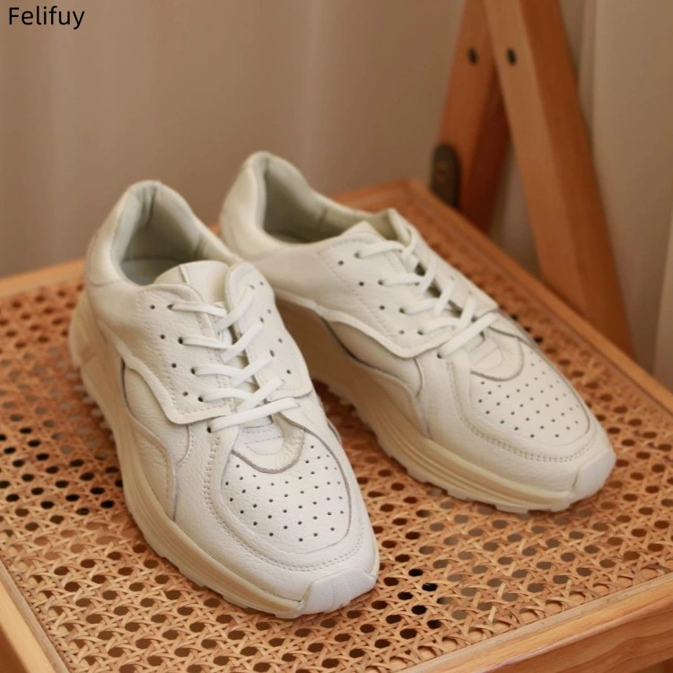 ラウンドトゥ レースアップ カジュアル ホワイト 厚底 メン - Men'S Shoes Qn のレビューと価格