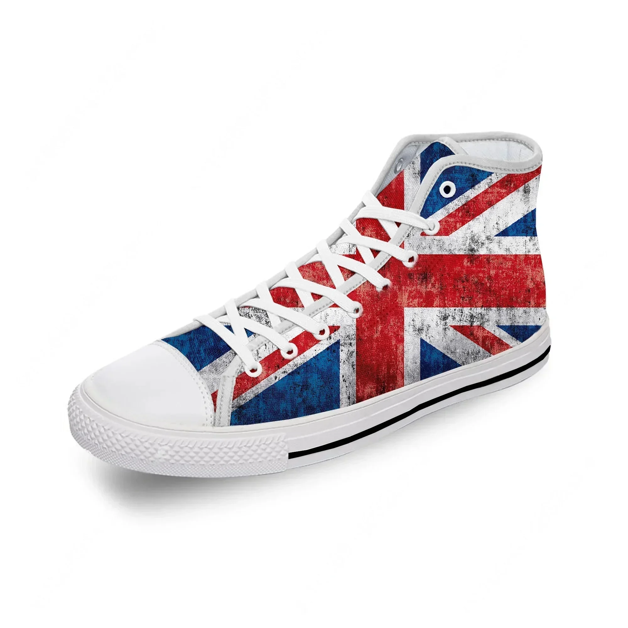 英国英国旗ユニオンジャック白布ファッション 3D プリントハ - Men Shoes Uk のレビューと価格