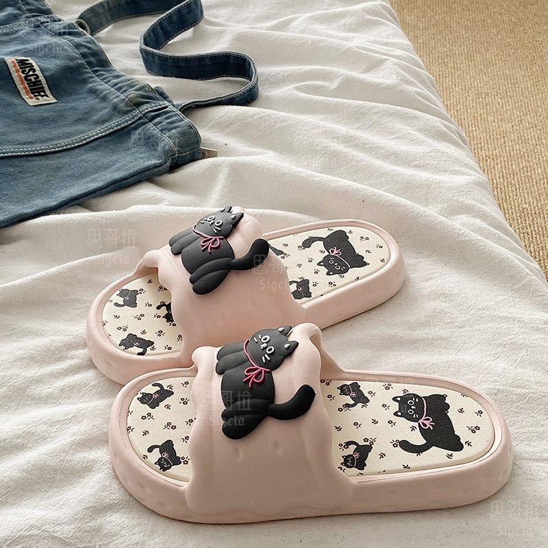 Printting かわいいクマの女性スリッパ夏屋内ソフト漫 - Men Shoes Size To Women のレビューと価格