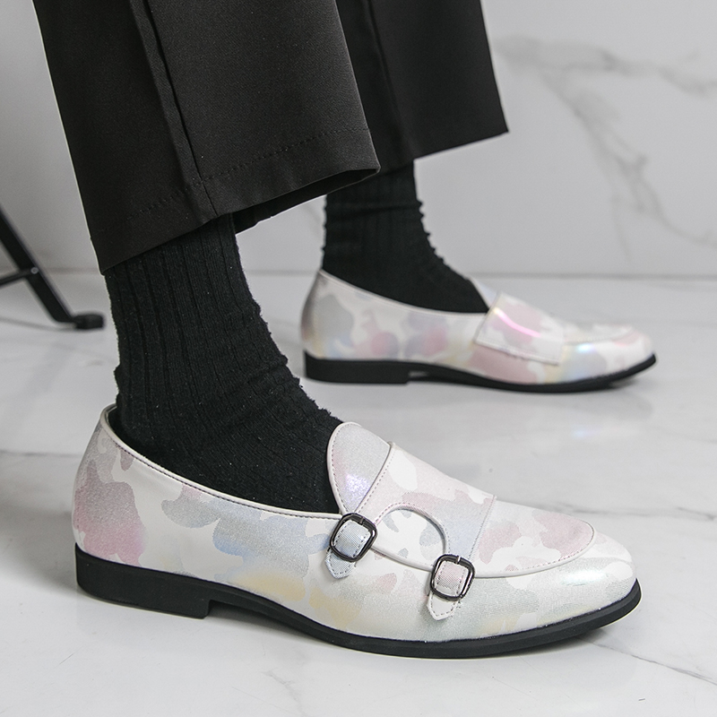 通気性のあるメンズローファーカラフルなモンクストラップシュー - Monk Strap Shoe のレビューと価格