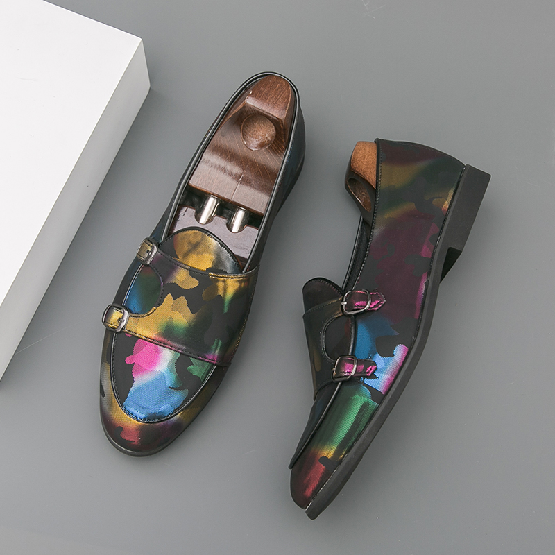 通気性のあるメンズローファーカラフルなモンクストラップシュー - Monk Strap Shoe のレビューと価格