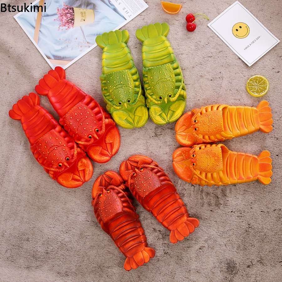 2026年新作 夏用 楽しい漫画風ロブスタースリッパ PVC - Men Shoes Size To Women のレビューと価格