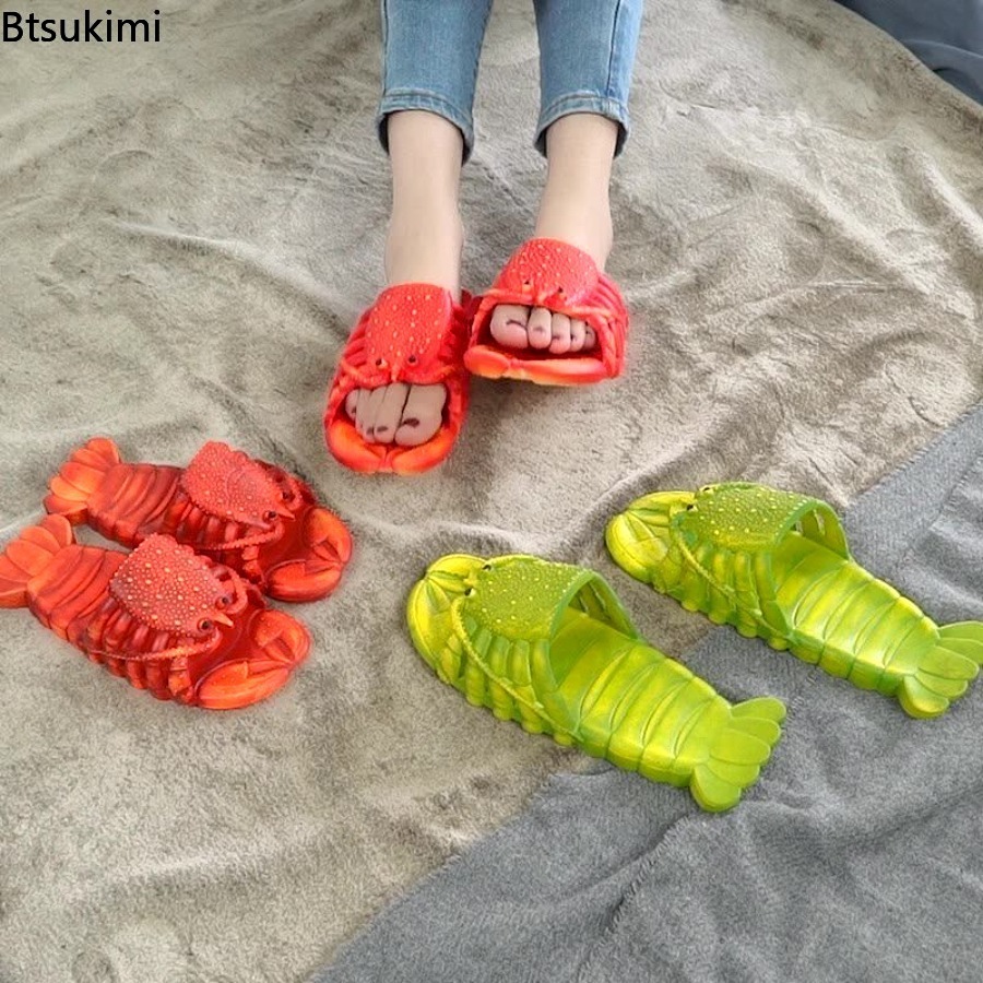 2026年新作 夏用 楽しい漫画風ロブスタースリッパ PVC - Men Shoes Size To Women のレビューと価格