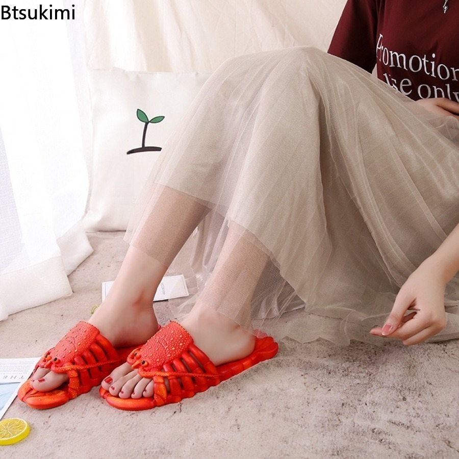 2026年新作 夏用 楽しい漫画風ロブスタースリッパ PVC - Men Shoes Size To Women のレビューと価格